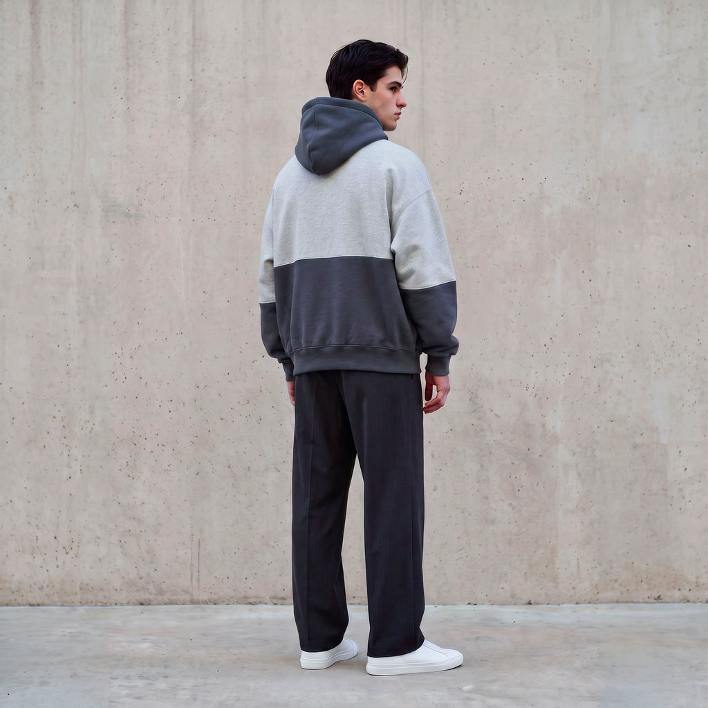Hoodie duo tono gris